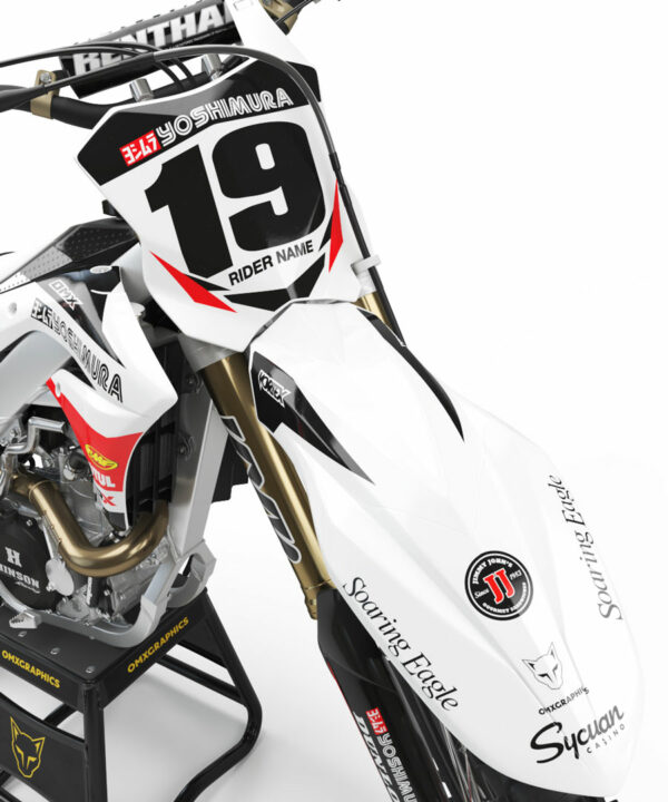 Kit déco motocross Kawasaki - Competition - Blanc 2