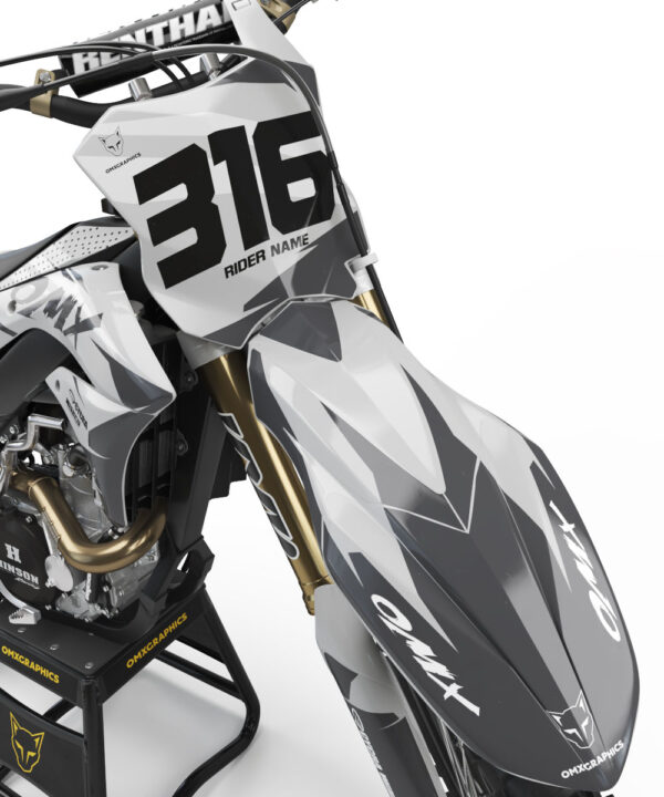 Kit déco motocross Kawasaki - Creed - Gris 2