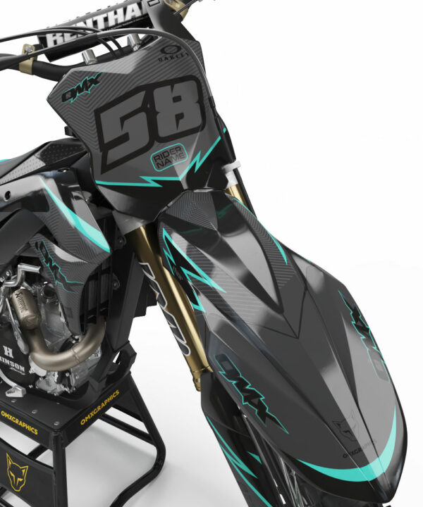 Kit déco motocross Kawasaki - Enigma - Gris 2