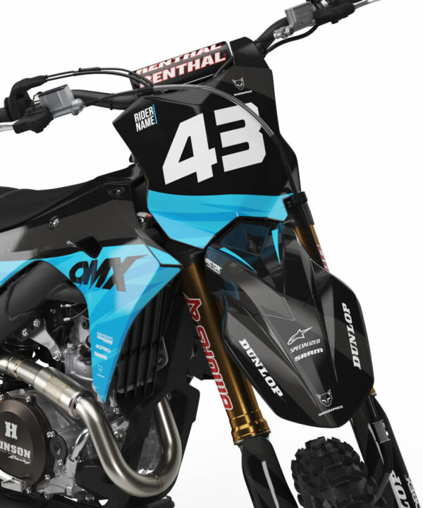 Kit déco motocross Kawasaki - Frost - Bleu 2