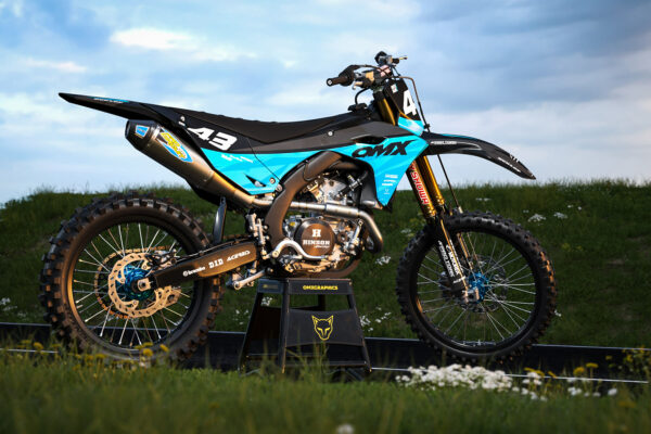 Kit déco motocross Kawasaki - Frost - Bleu Promo