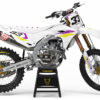 Kit déco motocross Kawasaki - Glitch - Jaune Violet