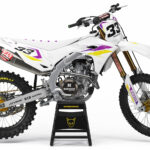 Kit déco motocross Kawasaki - Glitch - Jaune Violet