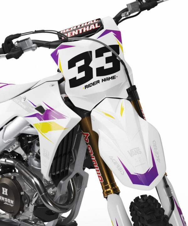 Kit déco motocross Kawasaki - Glitch - Jaune Violet 2