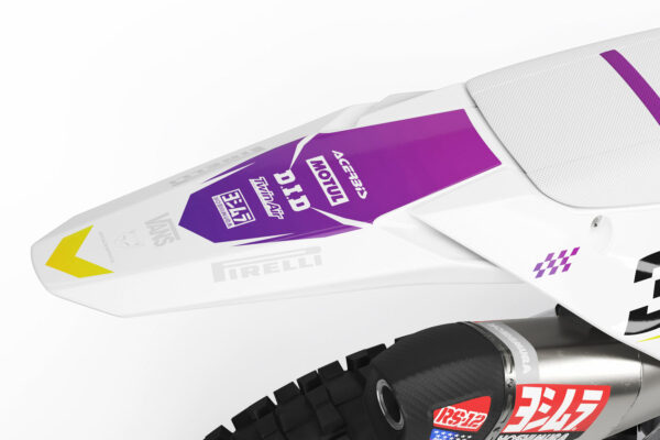 Kit déco motocross Kawasaki - Glitch - Jaune Violet 3