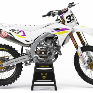 Kit déco motocross Kawasaki - Glitch - Jaune Violet