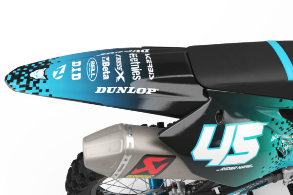 Kit déco motocross Kawasaki - Pixel - Bleu 3