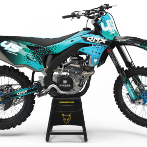 Kit déco motocross Kawasaki - Pixel - Bleu