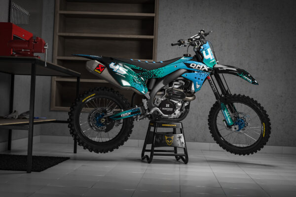 Kit déco motocross Kawasaki - Pixel - Bleu Promo