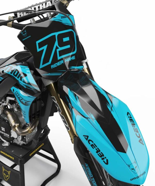 Kit déco motocross Kawasaki - Punch - Bleu 2