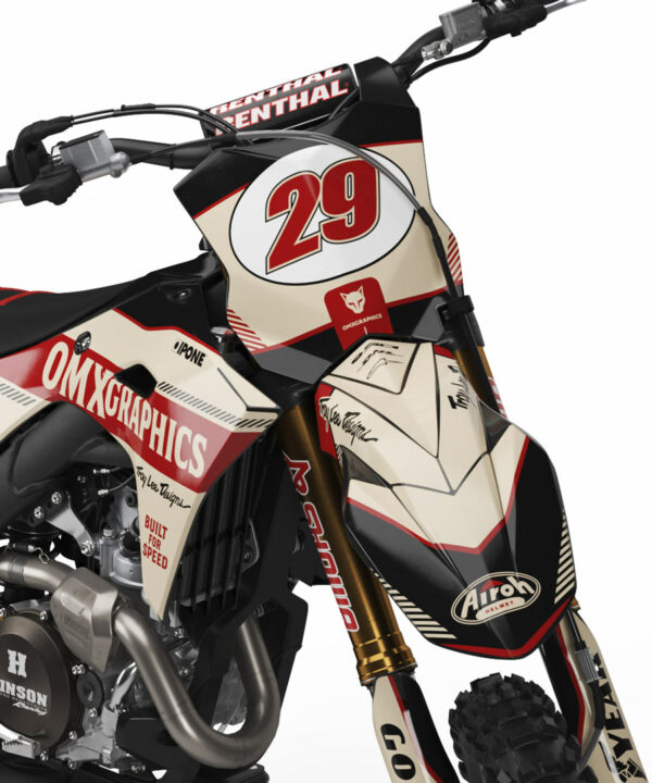 Kit déco motocross Kawasaki - Redline - Retro Beige 2
