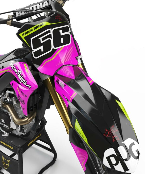 Kit déco motocross Kawasaki - Sleek - Rose 2