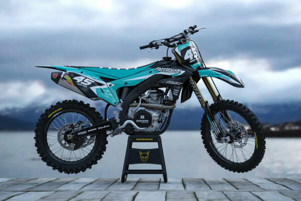 Kit déco motocross Kawasaki - Stealth - Bleu Promo