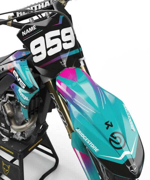 Kit déco motocross Kawasaki - Syndicate - Bleu 2