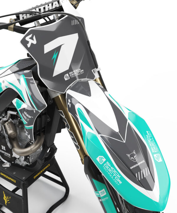 Kit déco motocross Kawasaki - Thunder - Gris 2