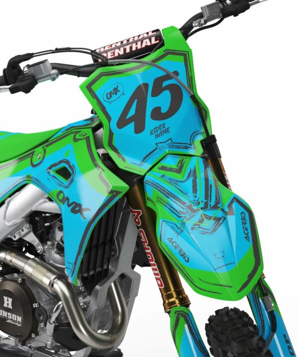 Kit déco motocross Kawasaki - Toon - Bleu 2