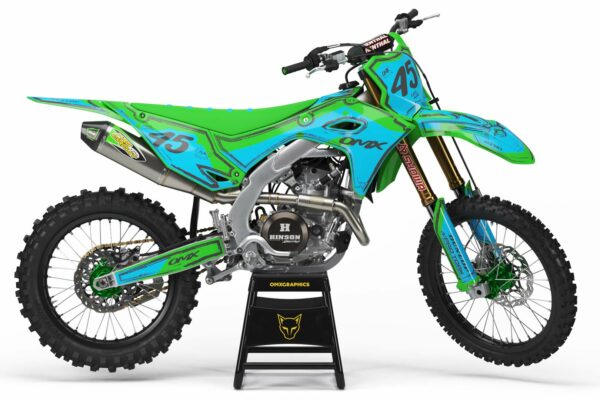 Kit déco motocross Kawasaki - Toon - Bleu