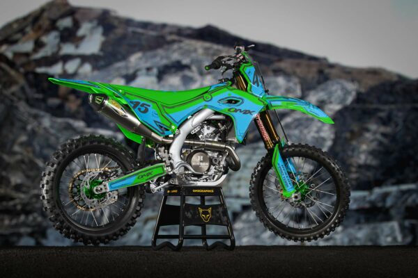 Kit déco motocross Kawasaki - Toon - Bleu Promo