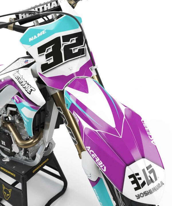 Kit déco motocross Kawasaki - Trace - Violet 2