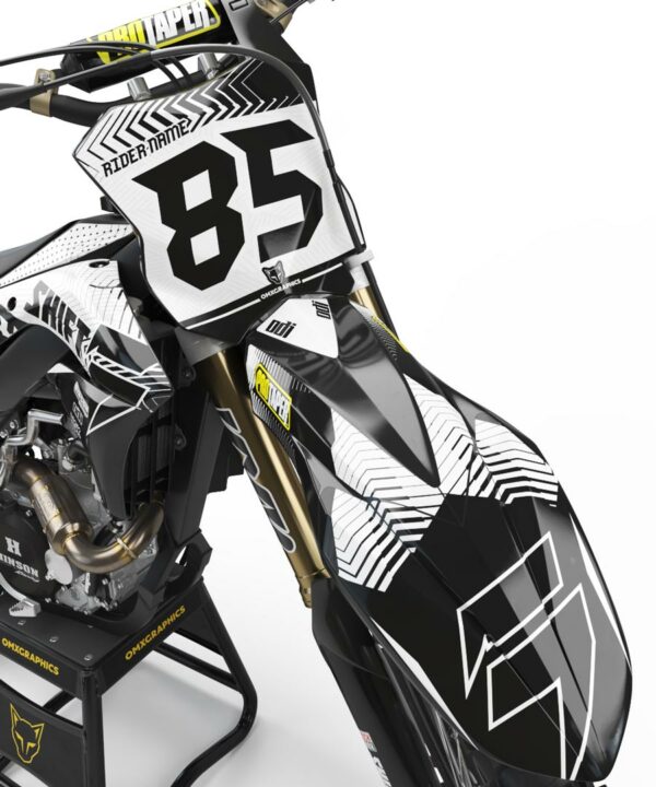 Kit déco motocross Kawasaki - Voltage Blanc Noir 2