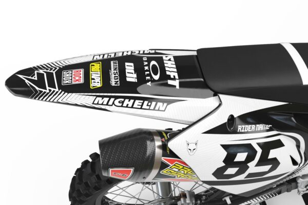 Kit déco motocross Kawasaki - Voltage Blanc Noir 3