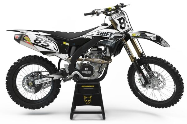 Kit déco motocross Kawasaki - Voltage Blanc Noir