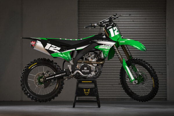 Kit déco motocross Kawasaki – Vendetta - Vert Promo