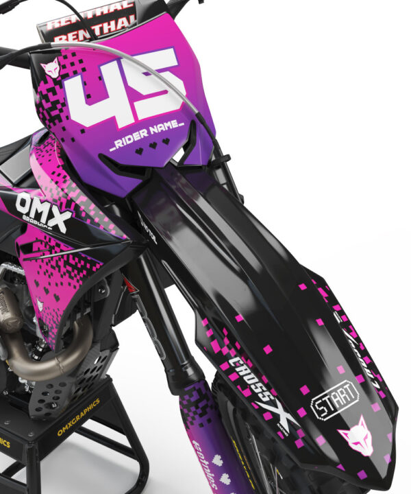Kit déco motocross Suzuki - Pixel - Rose 2