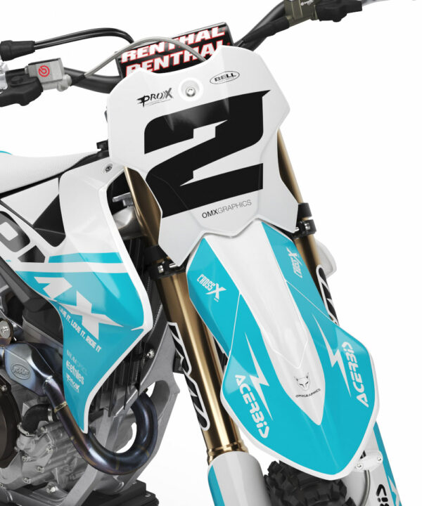 Kit déco motocross Triumph - Corsa - Blanc Bleu 2