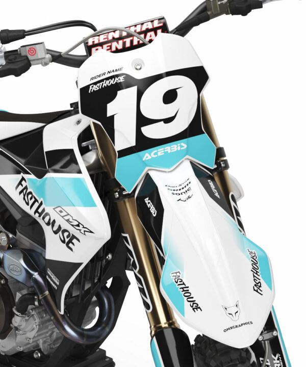 Kit déco motocross Triumph - Phantom - Blanc Bleu 2