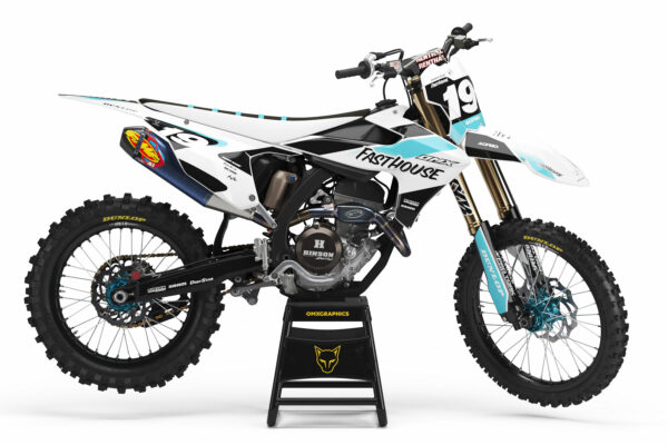 Kit déco motocross Triumph - Phantom - Blanc Bleu