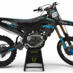 Kit déco motocross Yamaha - Carbon - Noir Bleu
