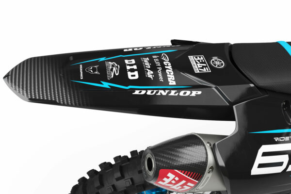 Kit déco motocross Yamaha - Carbon - Noir Bleu 3