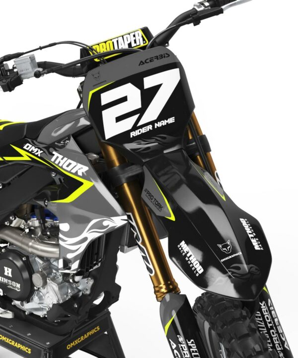 Kit déco motocross Yamaha - Fury - Noir Gris 2