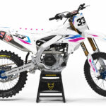 Kit déco motocross Yamaha - Glitch - Rose Bleu