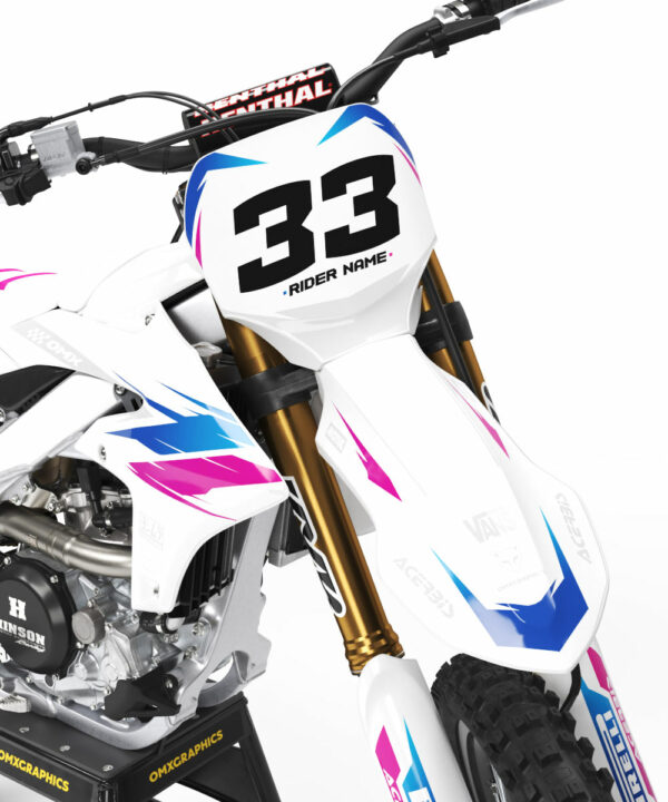 Kit déco motocross Yamaha - Glitch - Rose Bleu 2