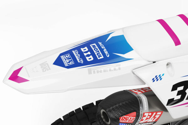 Kit déco motocross Yamaha - Glitch - Rose Bleu 3