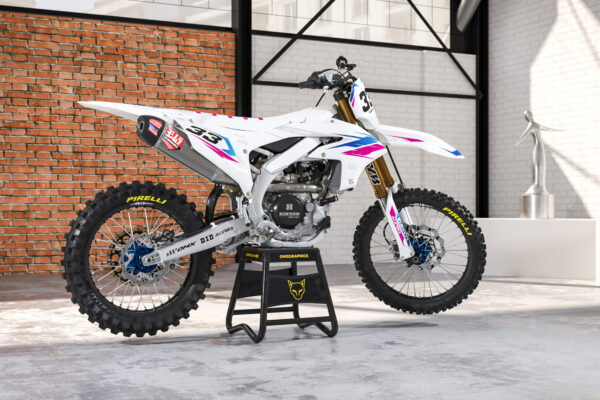 Kit déco motocross Yamaha - Glitch - Rose Bleu Promo