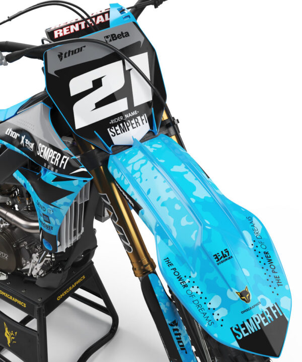Kit déco motocross Yamaha - Semper Fi - Bleu 2