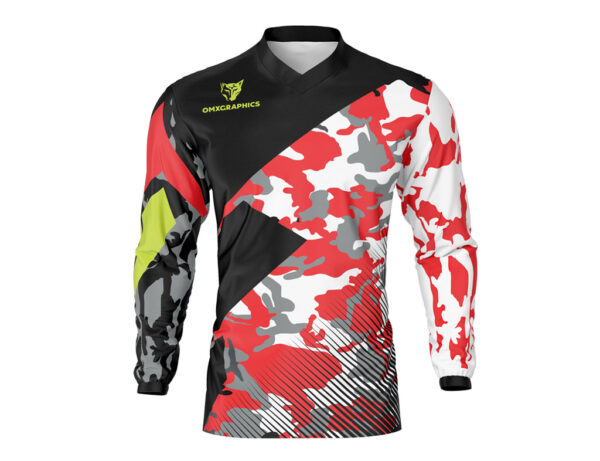 Maillot motocross Camo Rouge