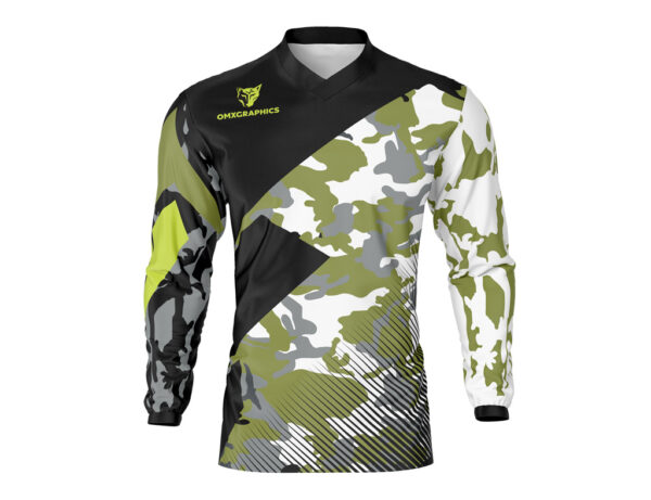 Maillot motocross Camo Vert